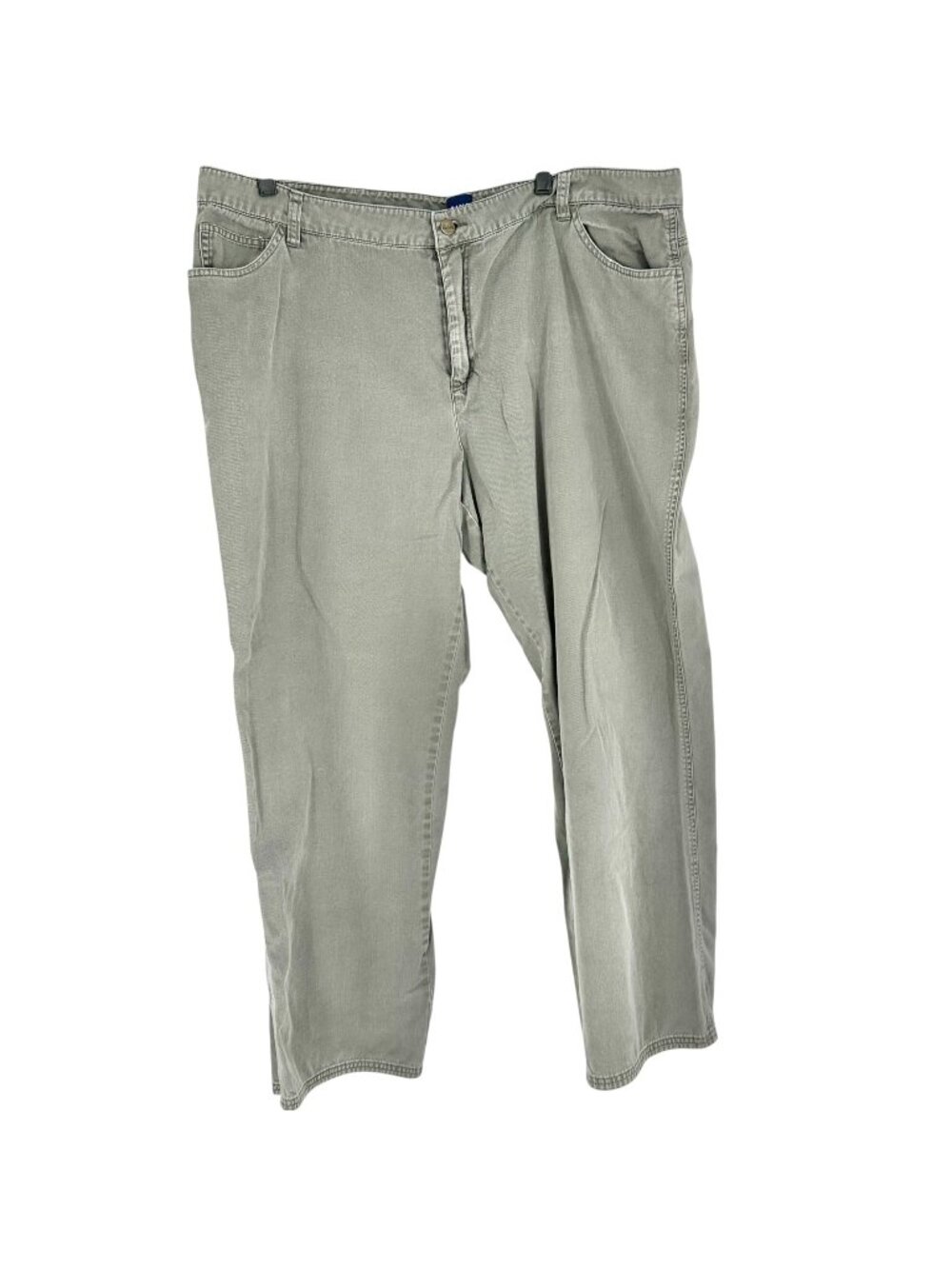 Basic Editions Pants Womens 22W Stone Gray Cotton Casual Relaxed Fit